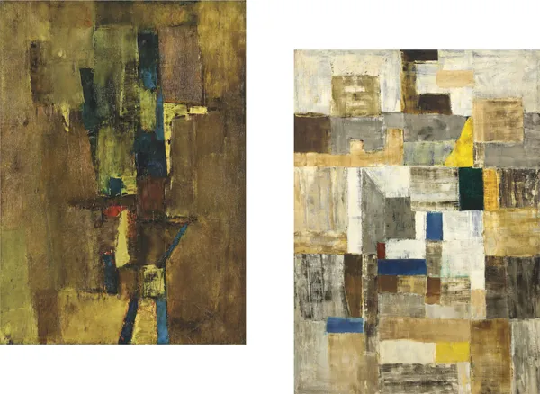 Abstract_/_Modern_Art_Paintings_by_Vasudeo_Gaitonde,_Set_of_2,_Unframed_Canvas_Art_prints