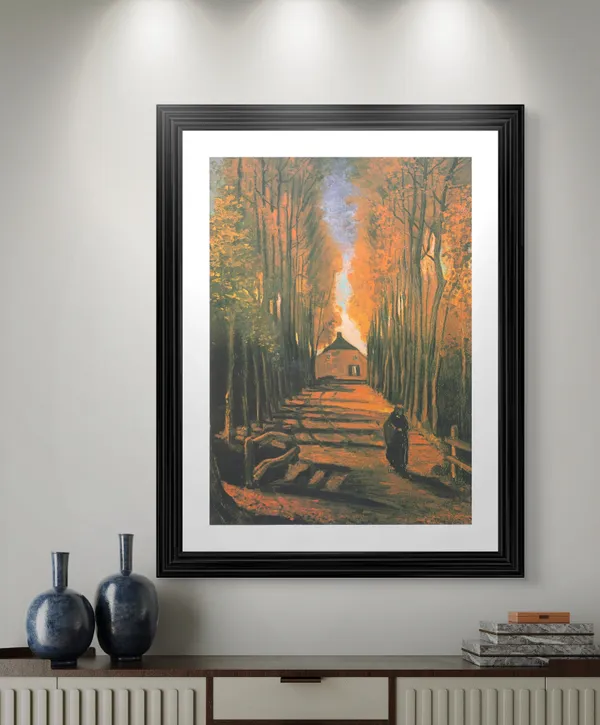 *Church_in_Nuenen_&_Avenue_of_Poplars,_Van_Gogh_Paintings,_Set_of_2,_Framed,_Wall_D�cor,_Multicolor