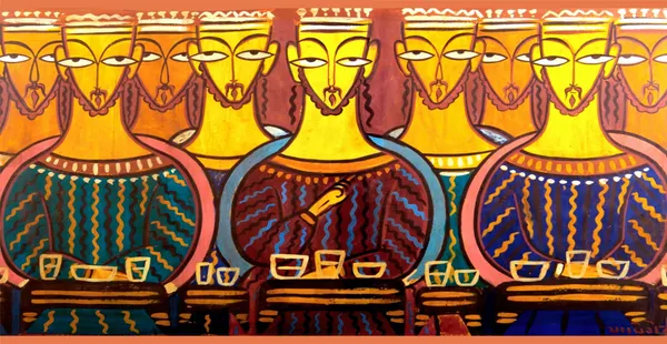 The_Last_Supper,_A_Painting_by_Jamini_Roy,_Unframed_Canvas_Print,_Multicolor