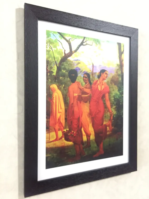 Shakuntala_&_her_Companions,_Raja_Ravi_Varma_Paintings,_Set_of_2,_Framed,_Multicolor