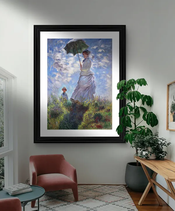 Woman_with_a_Parasol*_(1875),_A_Painting_by_Claude_Monet,_Wall_D�cor,_Framed,_Multicolor