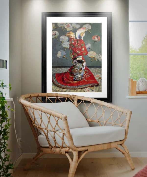 La_Japonaise*_(1857),_A_Painting_by_Claude_Monet,_Wall_D�cor,_Framed,_Multicolor