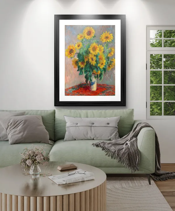 SunFlowers*_(1881),_A_Painting_by_Claude_Monet,_Wall_D�cor,_Framed,_Multicolor