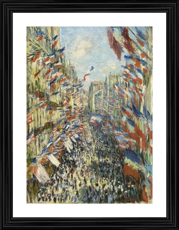 The_Rue_Montorgueil_in_Paris*_(1878),_A_Painting_by_Claude_Monet,_Wall_D�cor,_Framed,_Multicolor