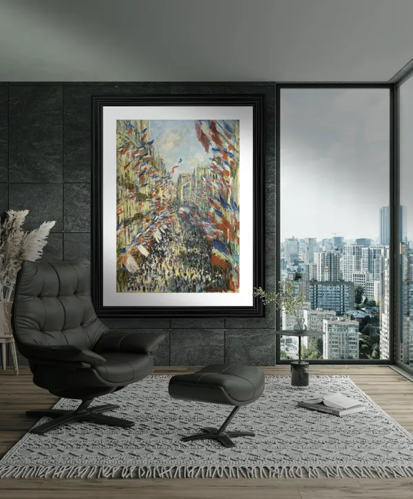 The_Rue_Montorgueil_in_Paris*_(1878),_A_Painting_by_Claude_Monet,_Wall_D�cor,_Framed,_Multicolor