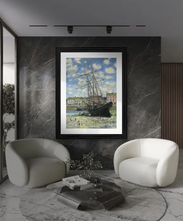 Ship_Aground*_(1881),_A_Painting_by_Claude_Monet,_Wall_D�cor,_Framed,_Multicolor