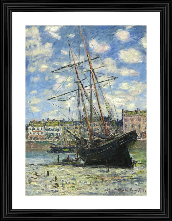 Ship_Aground*_(1881),_A_Painting_by_Claude_Monet,_Wall_D�cor,_Framed,_Multicolor