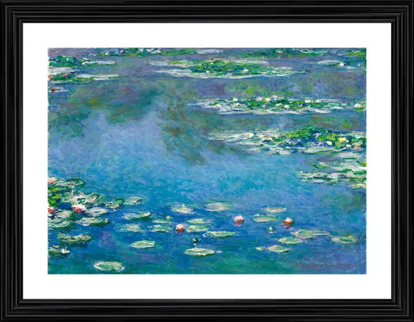 Water_Lilies,_Harmony_in_Blue*_(1917),_A_Painting_by_Claude_Monet,_Wall_D�cor,_Framed,_Multicolor