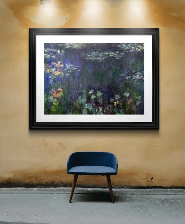 Water_Lilies,_Green_Reflection*_(1917),_A_Painting_by_Claude_Monet,_Wall_D�cor,_Framed,_Multicolor