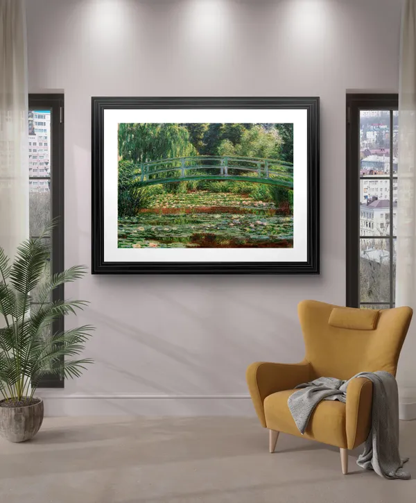 Water_Lilies:_The_Japanese_Bridge*_(1923),_A_Painting_by_Claude_Monet,_Wall_D�cor,_Framed,_Multicolor