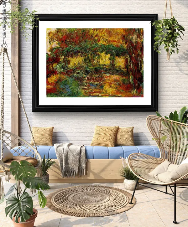 Water_Lilies_and_Japanese_Bridge*_(1899),_A_Painting_by_Claude_Monet,_Wall_D�cor,_Framed,_Multicolor