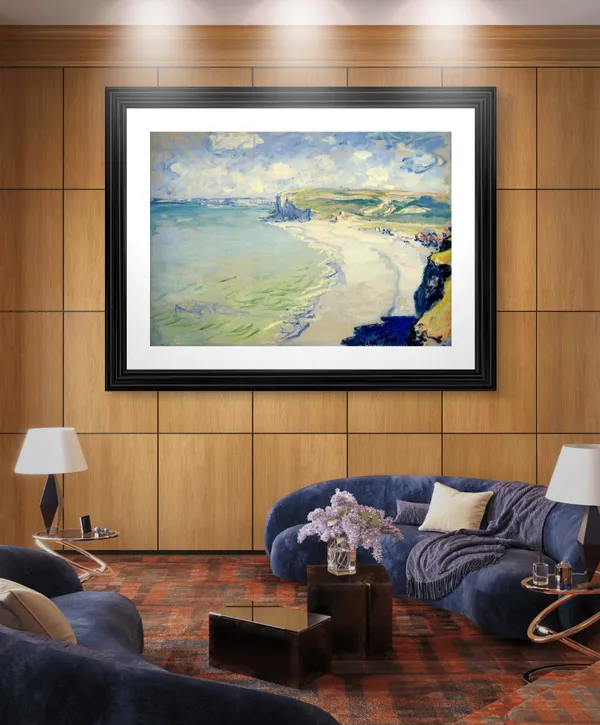 Beach_at_Pourville-1_(1882),_A_Painting_by_Claude_Monet,_Wall_D�cor,_Framed,_Multicolor