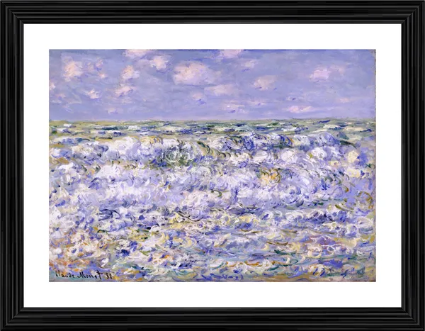 Waves_Breaking_(1881),_A_Painting_by_Claude_Monet,_Wall_D�cor,_Framed,_Multicolor
