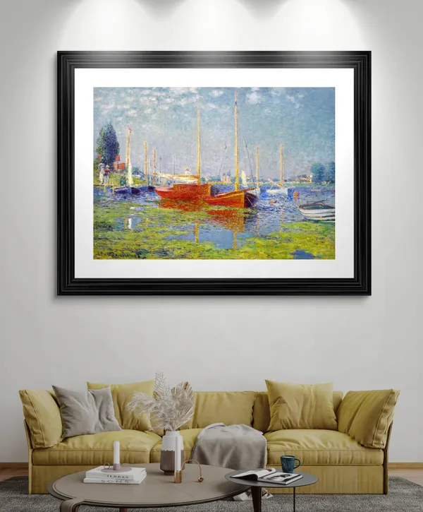 Red_Boats_at_Argenteuil_(1875),_A_Painting_by_Claude_Monet,_Wall_D�cor,_Framed,_Multicolor