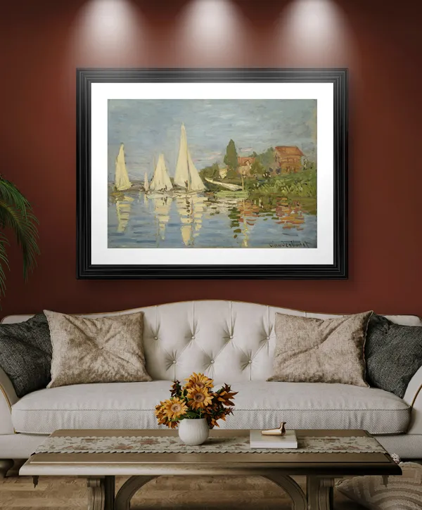 Regattas_at_Argenteuil_(1872),_A_Painting_by_Claude_Monet,_Wall_D�cor,_Framed,_Multicolor