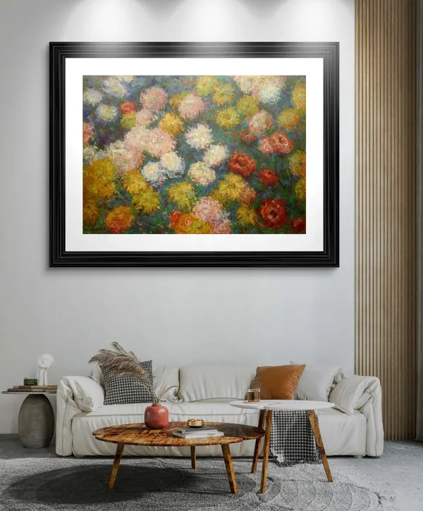 Chrysanthemums_(1881),_A_Painting_by_Claude_Monet,_Wall_D�cor,_Framed,_Multicolor