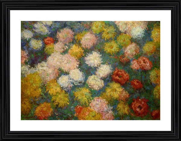 Chrysanthemums_(1881),_A_Painting_by_Claude_Monet,_Wall_D�cor,_Framed,_Multicolor