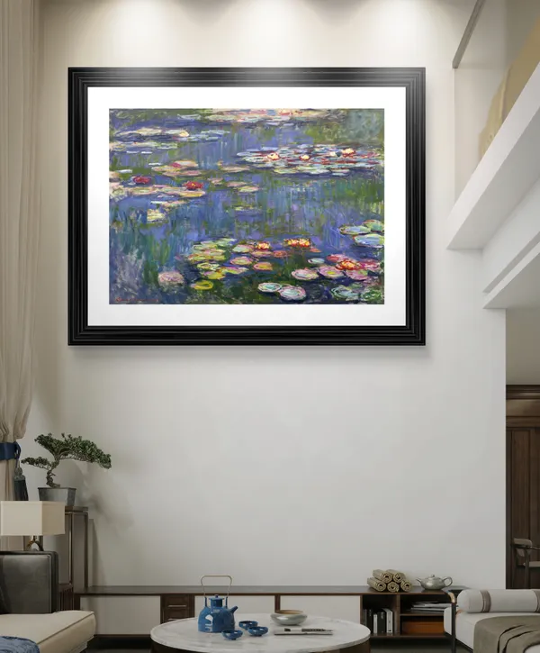 Water_Lillies-2,_A_Painting_by_Claude_Monet,_Wall_D�cor,_Framed,_Multicolor