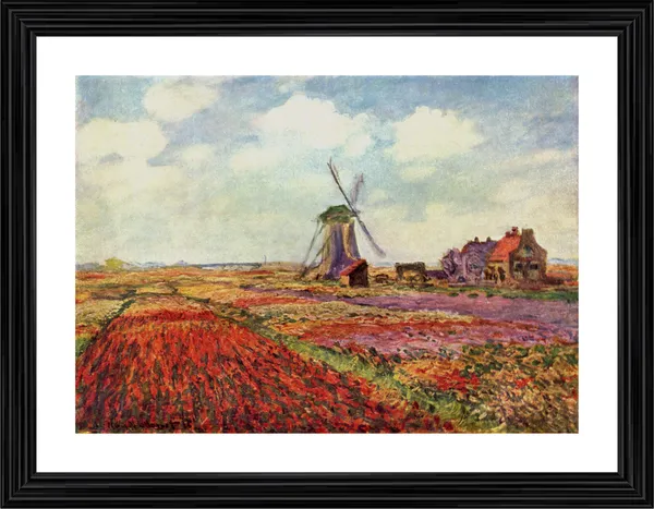 Tulip_Fields_(1886),_A_Painting_by_Claude_Monet,_Wall_D�cor,_Framed,_Multicolor