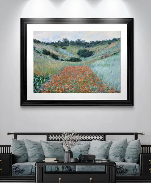 Poppy_Field_in_a_Hollow_near_Giverny_(1885),_A_Painting_by_Claude_Monet,_Wall_D�cor,_Framed,_Multicolor