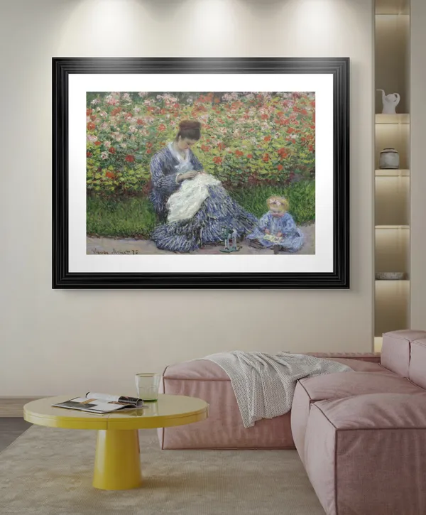 Madame_Monet_and_Child_(1875),_A_Painting_by_Claude_Monet,_Wall_D�cor,_Framed,_Multicolor