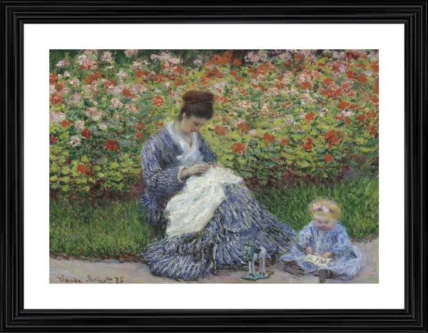 Madame_Monet_and_Child_(1875),_A_Painting_by_Claude_Monet,_Wall_D�cor,_Framed,_Multicolor