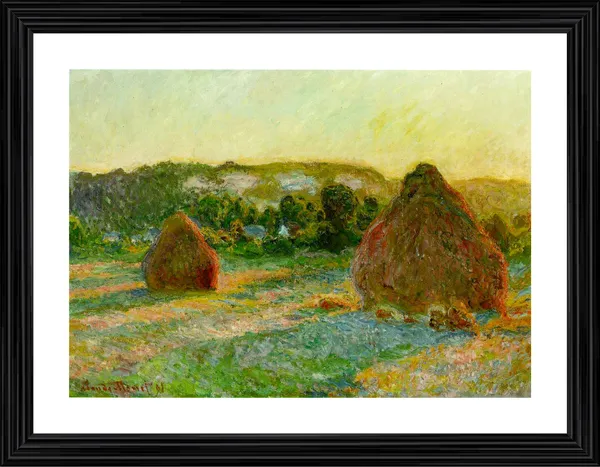 Haystacks-1_(1890),_A_Painting_by_Claude_Monet,_Wall_D�cor,_Framed,_Multicolor