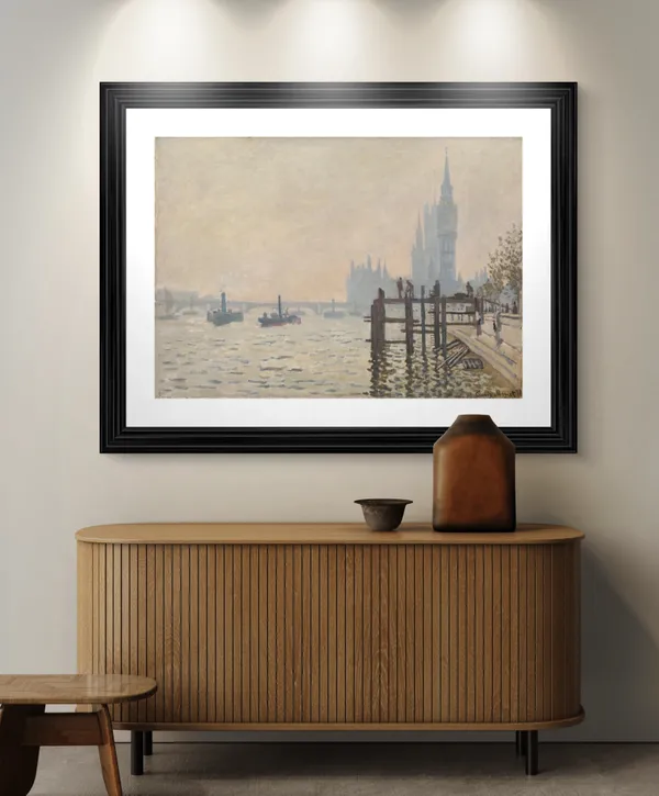 The_Thames_below_Westminster*_(1871),_A_Painting_by_Claude_Monet,_Wall_D�cor,_Framed,_Multicolor