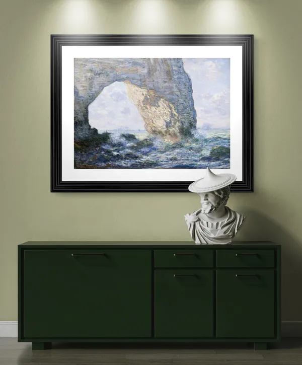 The_Manneporte_(Etretat)*_(1883),_A_Painting_by_Claude_Monet,_Wall_D�cor,_Framed,_Multicolor