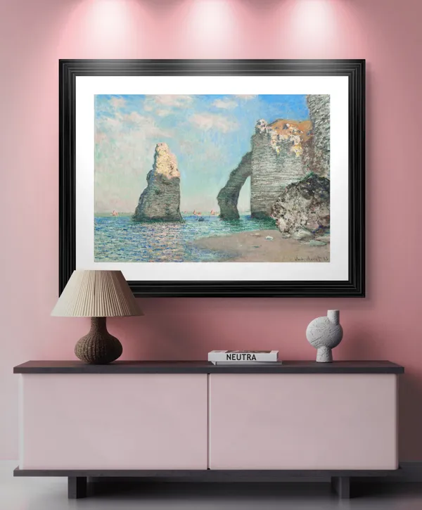 The_Cliffs_at_Etretat*_(1885),_A_Painting_by_Claude_Monet,_Wall_D�cor,_Framed,_Multicolor