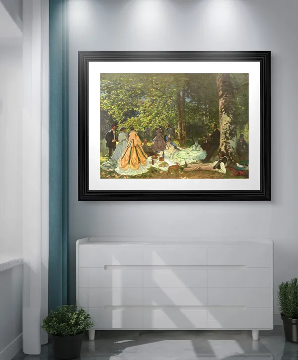 Luncheon_on_the_Grass*_(1866),_A_Painting_by_Claude_Monet,_Wall_D�cor,_Framed,_Multicolor