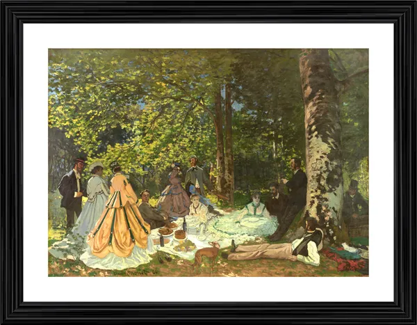 Luncheon_on_the_Grass*_(1866),_A_Painting_by_Claude_Monet,_Wall_D�cor,_Framed,_Multicolor