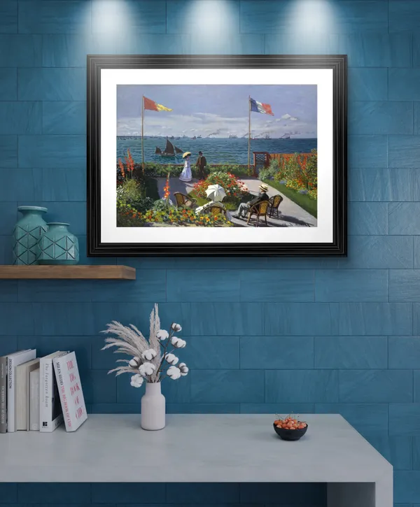 The_Garden_at_Sainte-Adresse*_(1967),_A_Painting_by_Claude_Monet,_Wall_D�cor,_Framed,_Multicolor