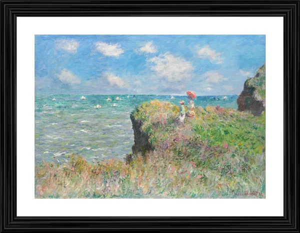 Cliff_Walk_at_Pourville*_(1882),_A_Painting_by_Claude_Monet,_Wall_D�cor,_Framed,_Multicolor