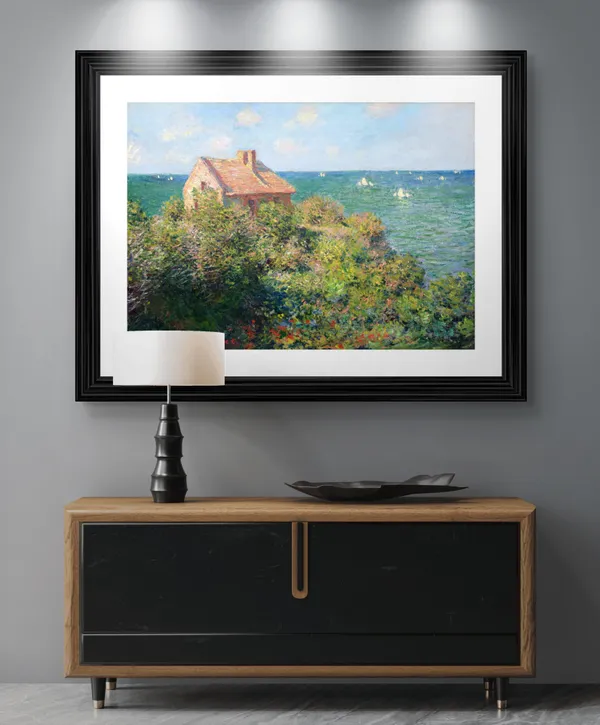 Fisherman's_Cottage_at_Varengeville*_(1882),_A_Painting_by_Claude_Monet,_Wall_D�cor,_Framed,_Multicolor