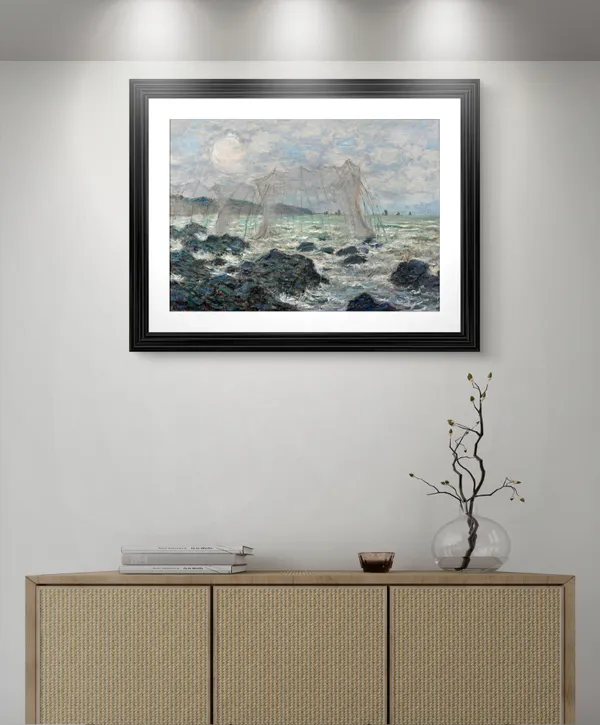Fishing_Nets_at_Pourville*_(1882),_A_Painting_by_Claude_Monet,_Wall_D�cor,_Framed,_Multicolor