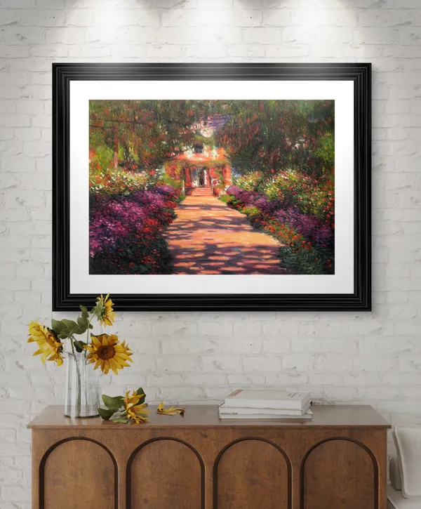 Garden_Path_at_Giverny*_(1902),_A_Painting_by_Claude_Monet,_Wall_D�cor,_Framed,_Multicolor