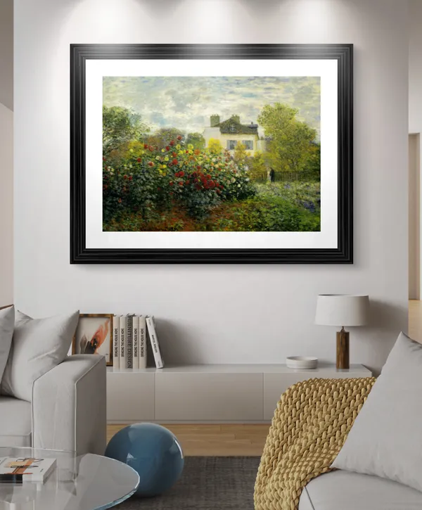 The_Garden_of_Monet_at_Argenteuil*_(1873),_A_Painting_by_Claude_Monet,_Wall_D�cor,_Framed,_Multicolor
