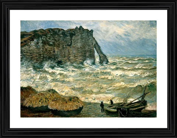 Stormy_Sea_in_�tretat*_(1883),_A_Painting_by_Claude_Monet,_Wall_D�cor,_Framed,_Multicolor