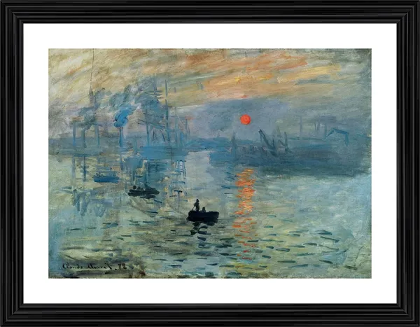 Impression_Sunrise*_(1874),_A_Painting_by_Claude_Monet,_Wall_D�cor,_Framed,_Multicolor