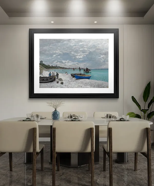 The_Beach_at_Sainte-Adresse_(1867),_A_Painting_by_Claude_Monet,_Wall_D�cor,_Framed,_Multicolor