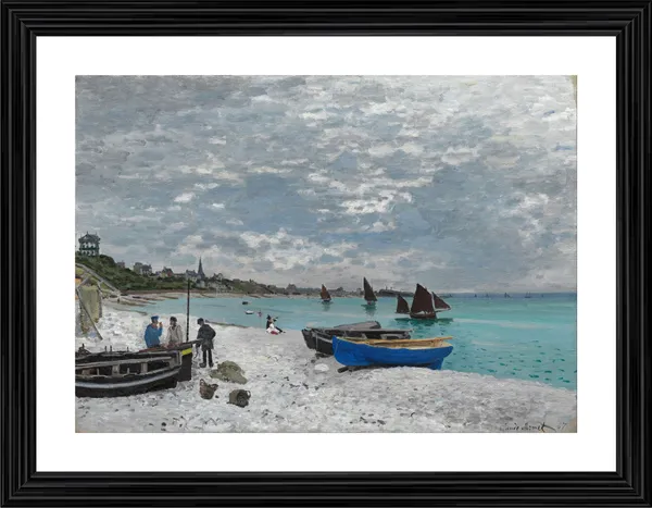 The_Beach_at_Sainte-Adresse_(1867),_A_Painting_by_Claude_Monet,_Wall_D�cor,_Framed,_Multicolor