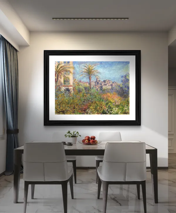 Villas_at_Bordighera*_(1884),_A_Painting_by_Claude_Monet,_Wall_D�cor,_Framed,_Multicolor