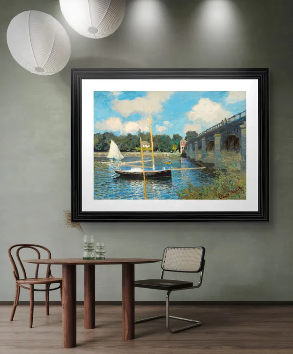 The_Bridge_at_Argenteuil*_(1874_),_A_Painting_by_Claude_Monet,_Wall_D�cor,_Framed,_Multicolor