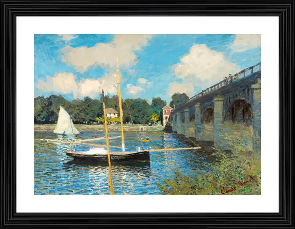 The_Bridge_at_Argenteuil*_(1874_),_A_Painting_by_Claude_Monet,_Wall_D�cor,_Framed,_Multicolor