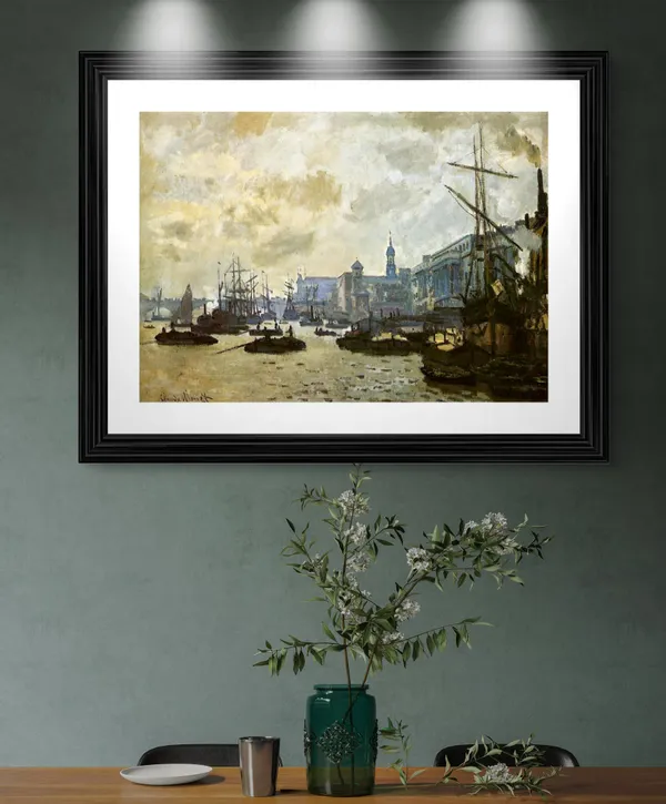 The_Port_of_Londo*_(1870),_A_Painting_by_Claude_Monet,_Wall_D�cor,_Framed,_Multicolor