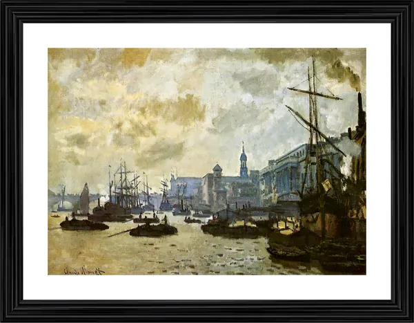 The_Port_of_Londo*_(1870),_A_Painting_by_Claude_Monet,_Wall_D�cor,_Framed,_Multicolor