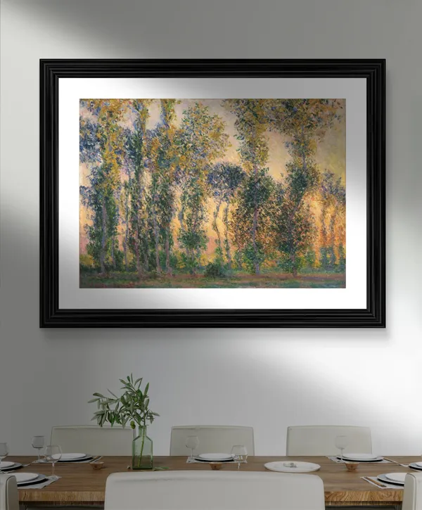 Poplars_at_Giverny,_Sunrise*_(1888),_A_Painting_by_Claude_Monet,_Wall_D�cor,_Framed,_Multicolor