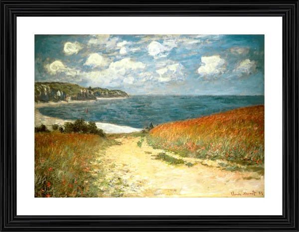 Path_in_the_wheat_at_Pourville*_(1882),_A_Painting_by_Claude_Monet,_Wall_D�cor,_Framed,_Multicolor