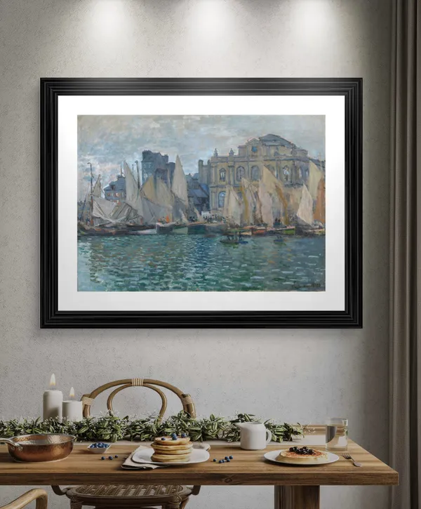 View_of_Le_Havre*_(1873),_A_Painting_by_Claude_Monet,_Wall_D�cor,_Framed,_Multicolor